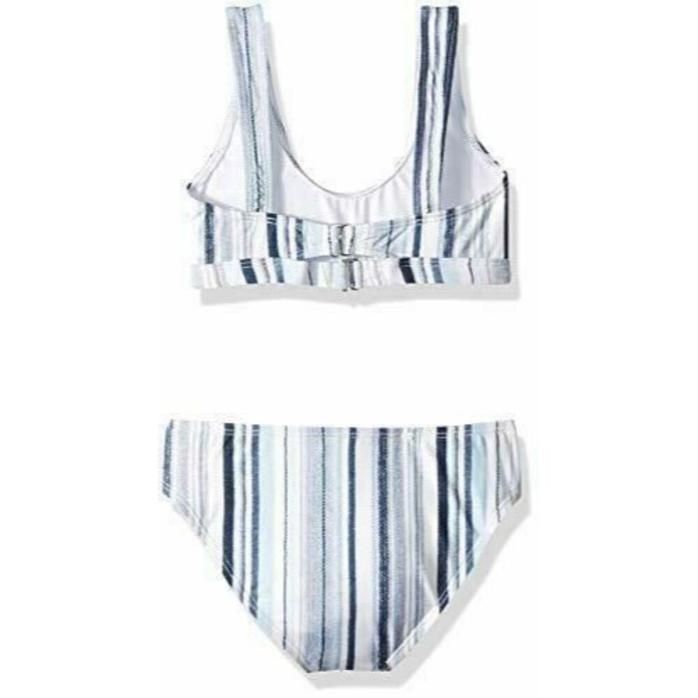 Splendid Line Of Sight Hi Neck Top Tunnel Bottom Bikini Set Girls 7 Blue - Picture 2 of 2